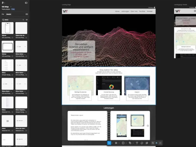 In Figma erstelltes Website-Screendesign mit modernem und interaktivem Webdesign