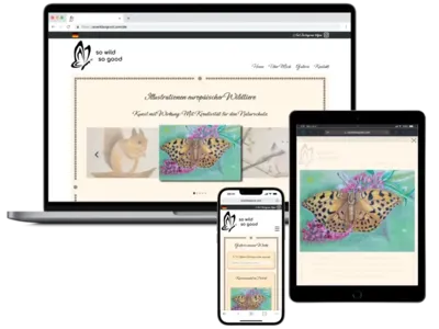 Zur So Wild So Good Website Bild mit der So Wild So Good Website dargestellt auf dem Laptop, Tablet und Smartphone