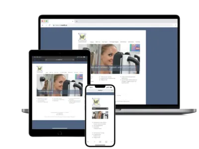 Medfit Webseite in verschiedenen Bildschirmgrößen responsive dargestellt